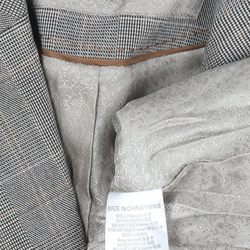 Next Petite Grey Check Two-Button Blazer Size 6 Women’s Tailored Jacket
