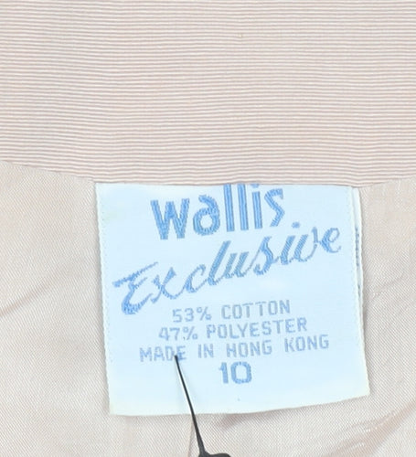 Wallis Women Beige Cotton Blend Vintage Blazer Jacket Size 10