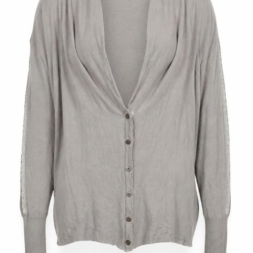 Firetrap Women Beige L Cardigan Lightweight Cotton Knit