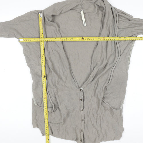 Firetrap Women Beige L Cardigan Lightweight Cotton Knit