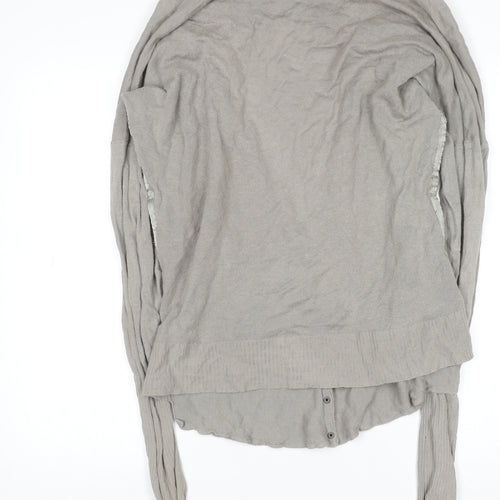 Firetrap Women Beige L Cardigan Lightweight Cotton Knit