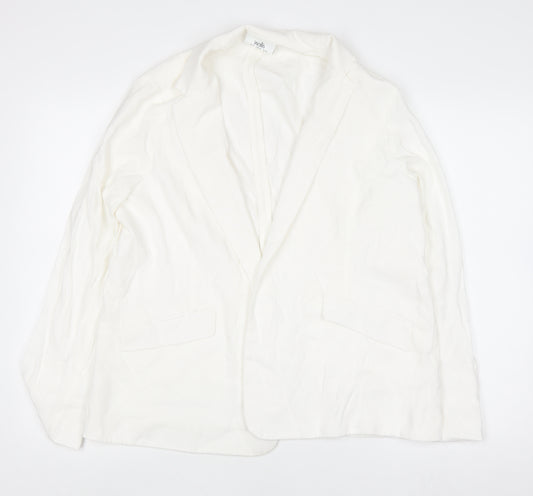 Wallis Women White Mid-Length Blazer UK 18 Classic Workwear