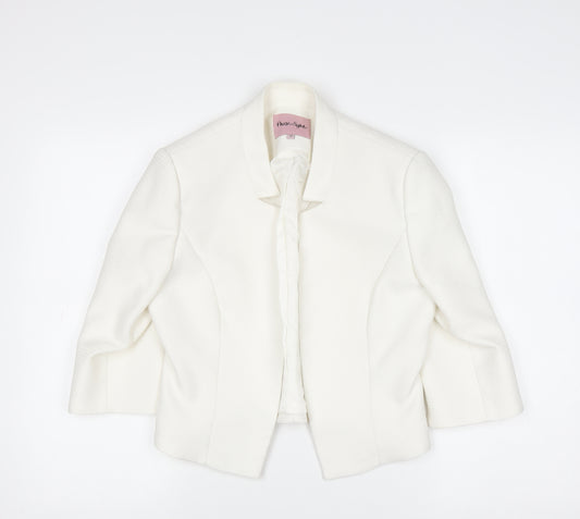 Phase Eight Women Ivory Size 10 Blazer Jacket Formal Short Sleeve