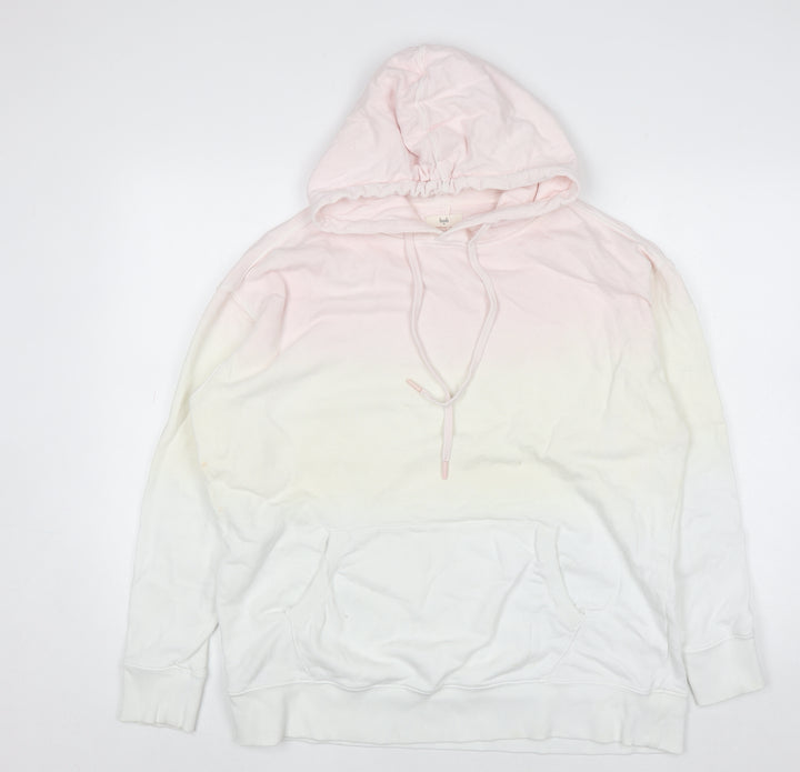 Hush Womens Pink Ombre Pullover Hoodie Size M Organic Cotton