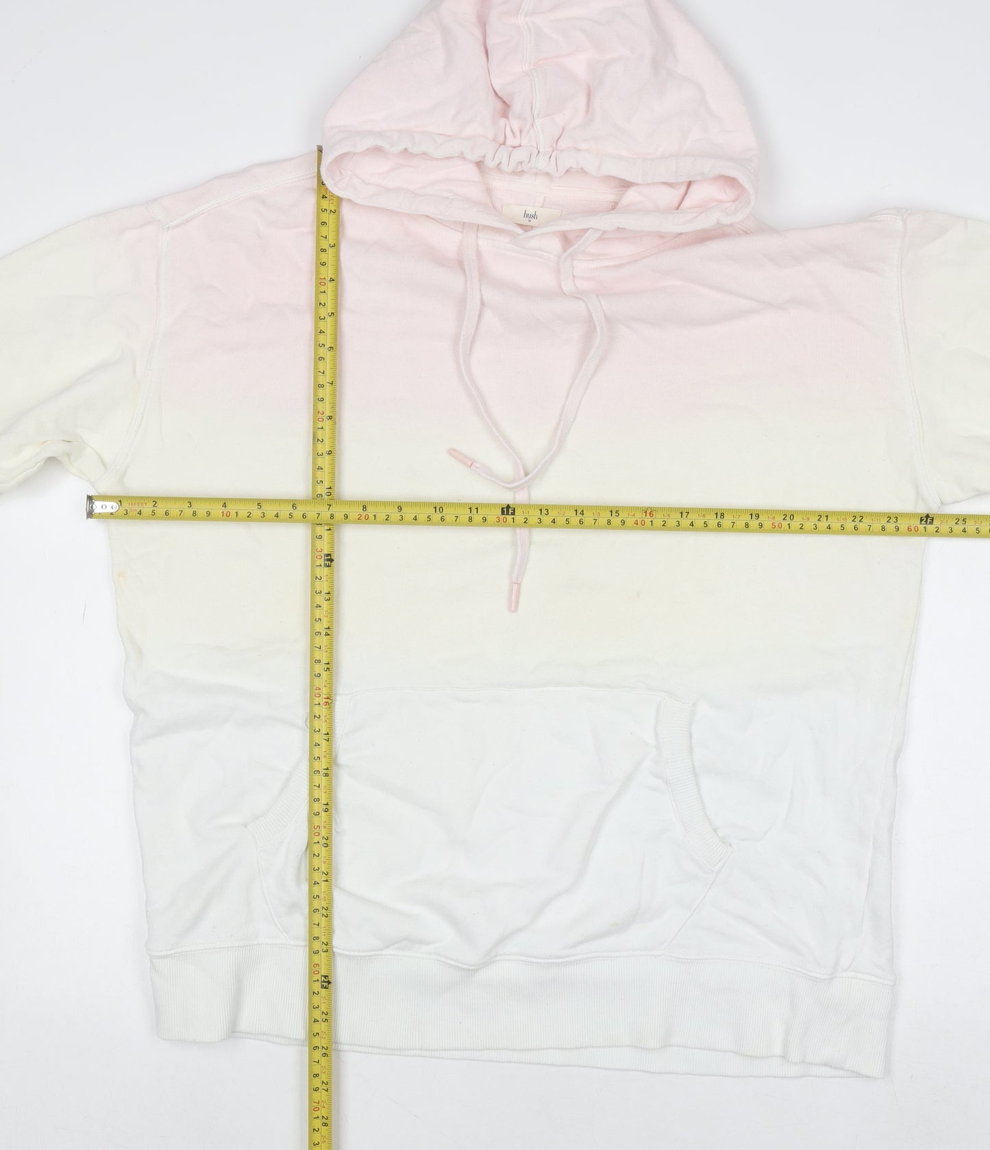 Hush Womens Pink Ombre Pullover Hoodie Size M Organic Cotton