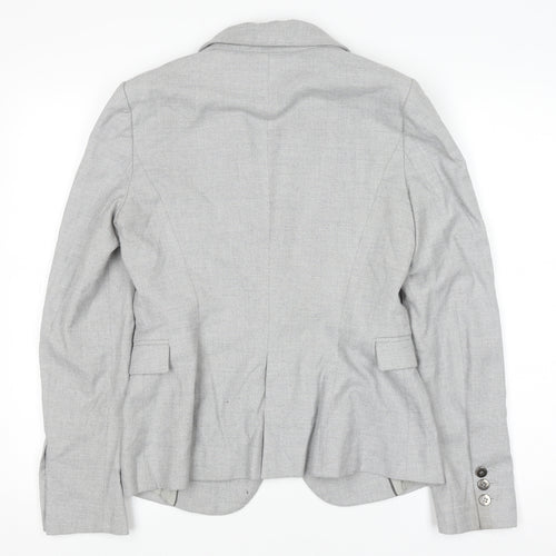 Zara Basic Women's Grey Blazer Size S Single Breasted Classic Workwear