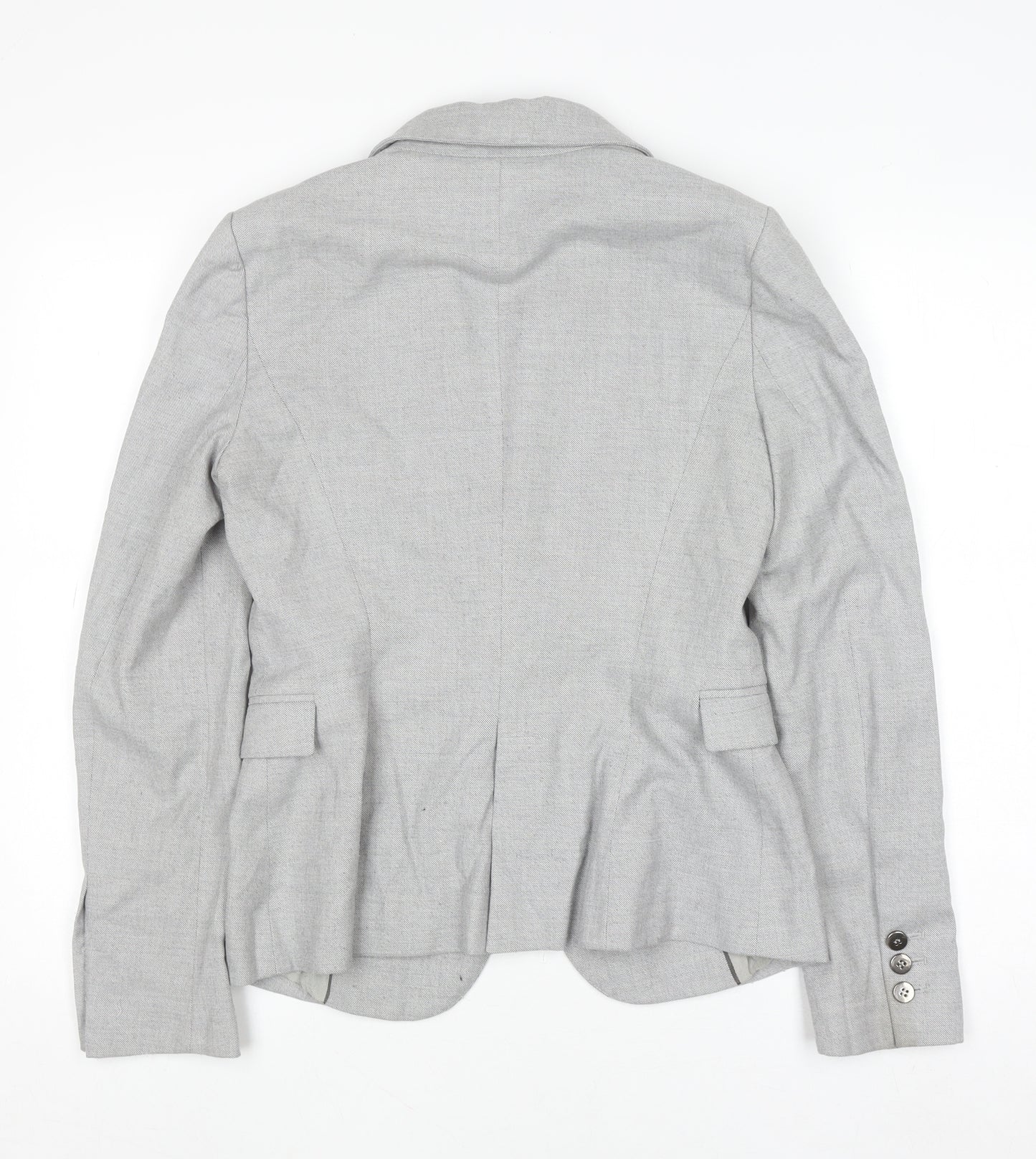 Zara Basic Women's Grey Blazer Size S Single Breasted Classic Workwear