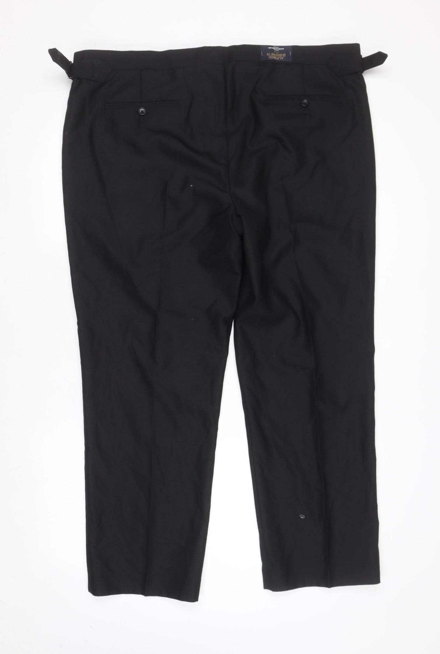Marks and Spencer Mens Black 42S Regular Fit Wool Dress Trousers