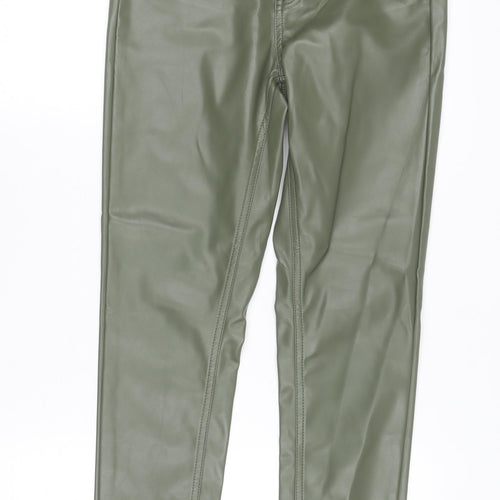 Missguided Women’s Green Faux Leather High Rise Skinny Trousers UK 8