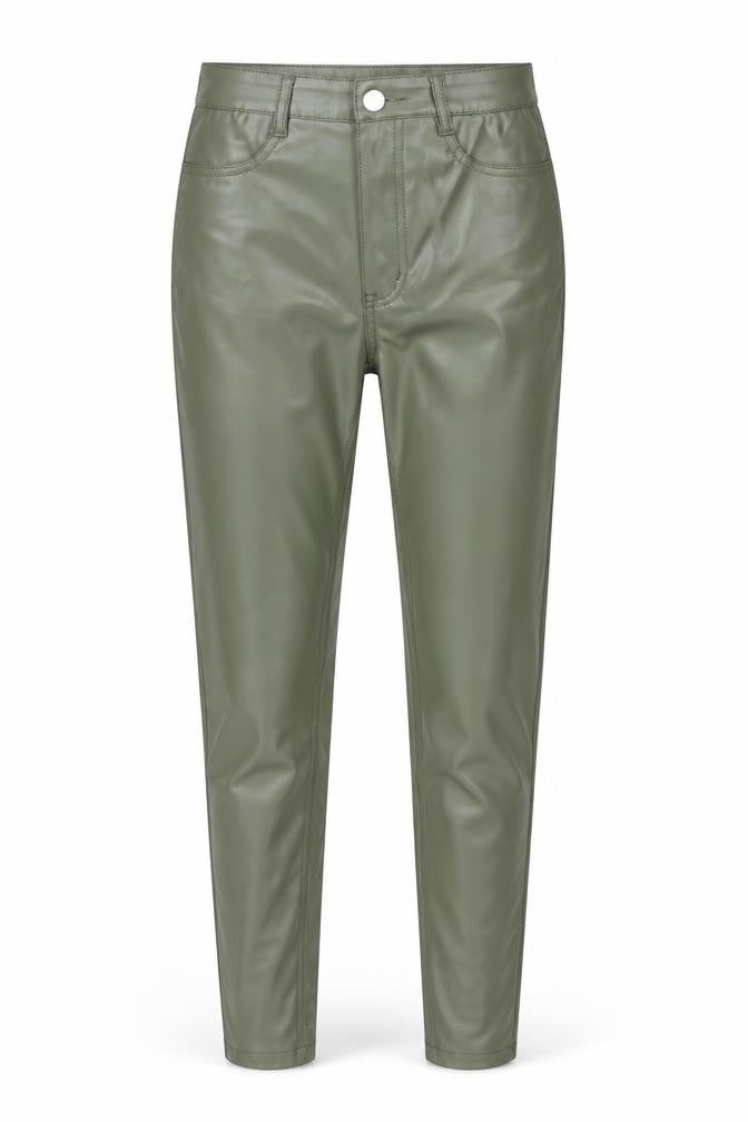 Missguided Women’s Green Faux Leather High Rise Skinny Trousers UK 8
