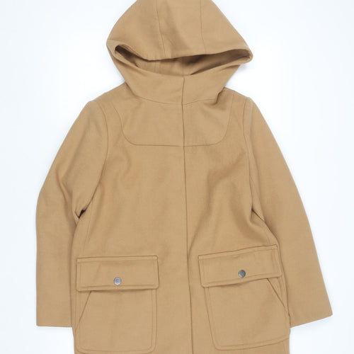 ASOS Women’s Beige Hooded Mid-Length Overcoat Size 10