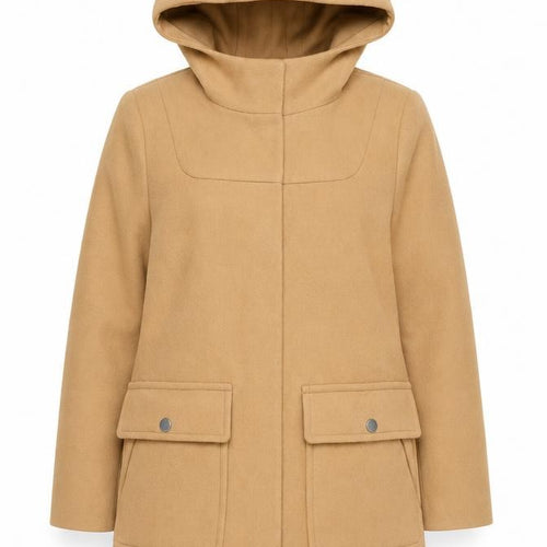 ASOS Women’s Beige Hooded Mid-Length Overcoat Size 10