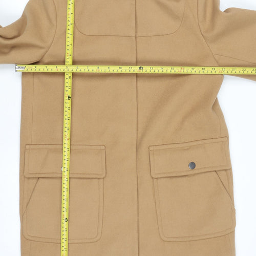 ASOS Women’s Beige Hooded Mid-Length Overcoat Size 10