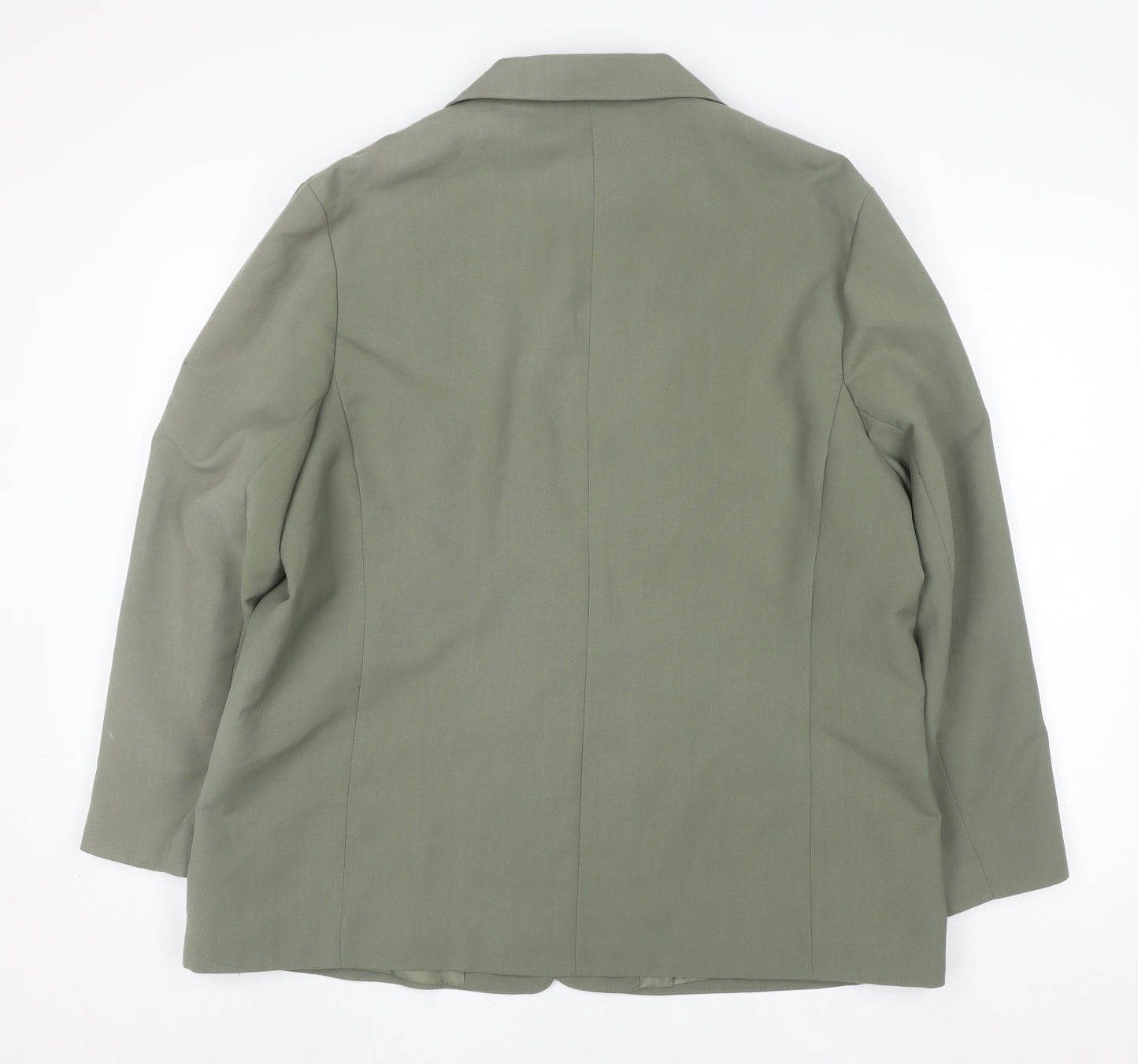 Essence Women Khaki Green Classic One-Button Blazer UK 20