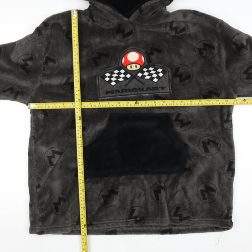 Primark Boys Grey Mario Kart Fleece Hooded Nightwear 10-12 Years