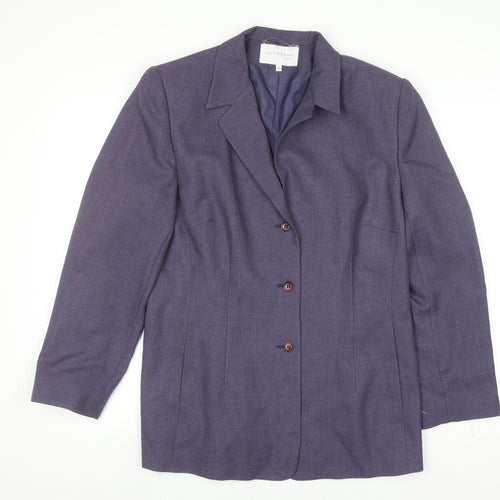 Autonomy Women Purple Classic Single-Breasted Blazer Size 16