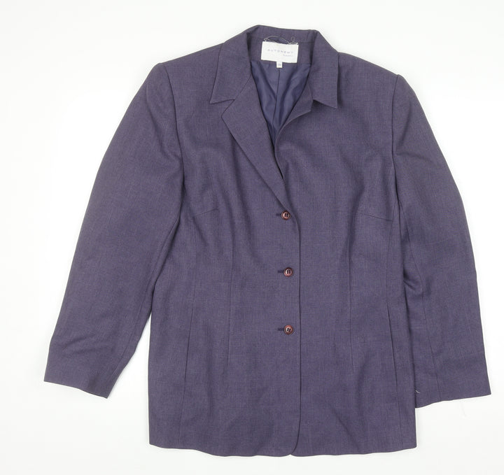 Autonomy Women Purple Classic Single-Breasted Blazer Size 16