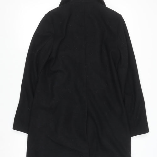 H&M Women’s Black Wool Blend Pea Coat Size 8 Regular Mid-Length