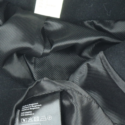H&M Women’s Black Wool Blend Pea Coat Size 8 Regular Mid-Length