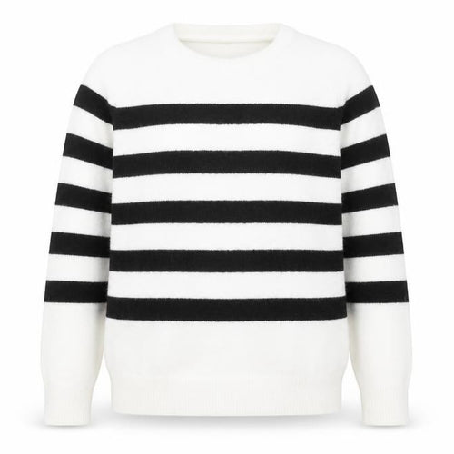 Pull&Bear Women's Black White Striped Knit Jumper Size 8
