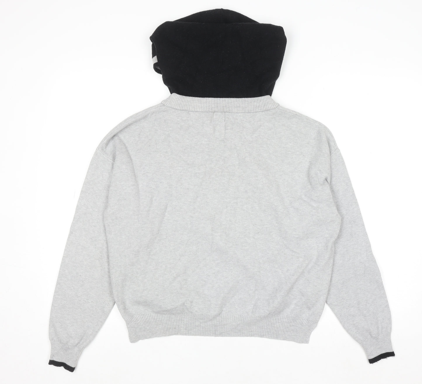 River Island Women Grey Hooded Pullover Jumper Size 14