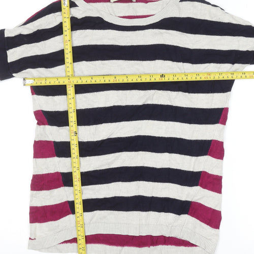 Oasis Women’s Multicoloured Striped 3/4 Sleeve Pullover Jumper Size S