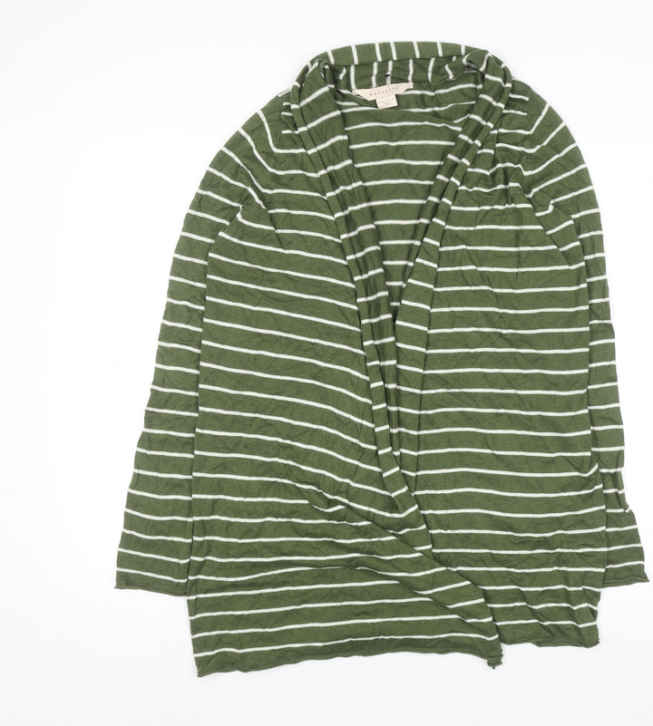 Mauvette Women’s Green Striped Cardigan Size 14 Long Sleeve Knit