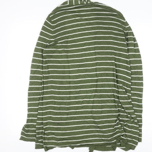 Mauvette Women’s Green Striped Cardigan Size 14 Long Sleeve Knit