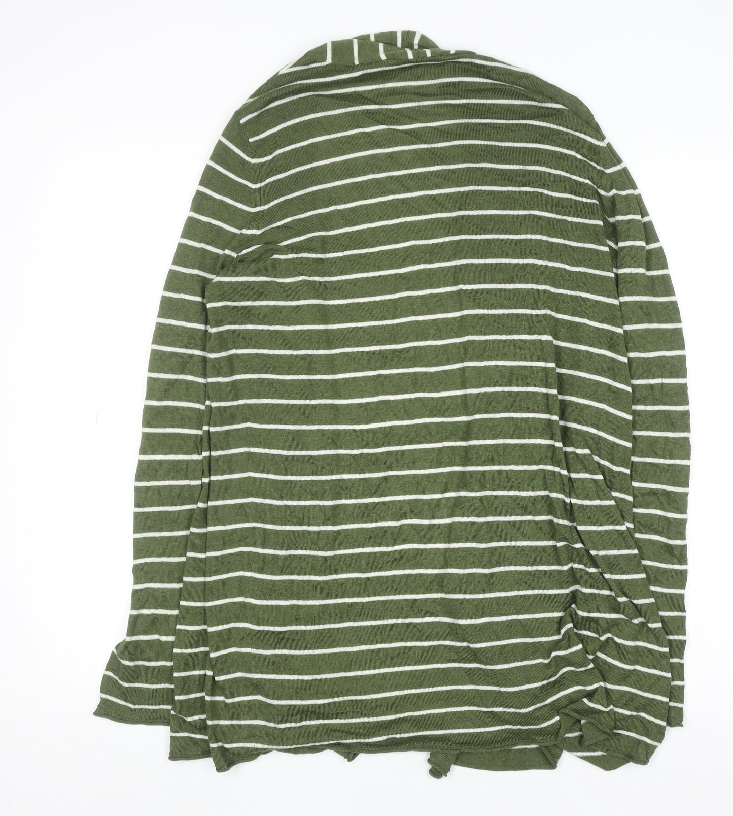 Mauvette Women’s Green Striped Cardigan Size 14 Long Sleeve Knit