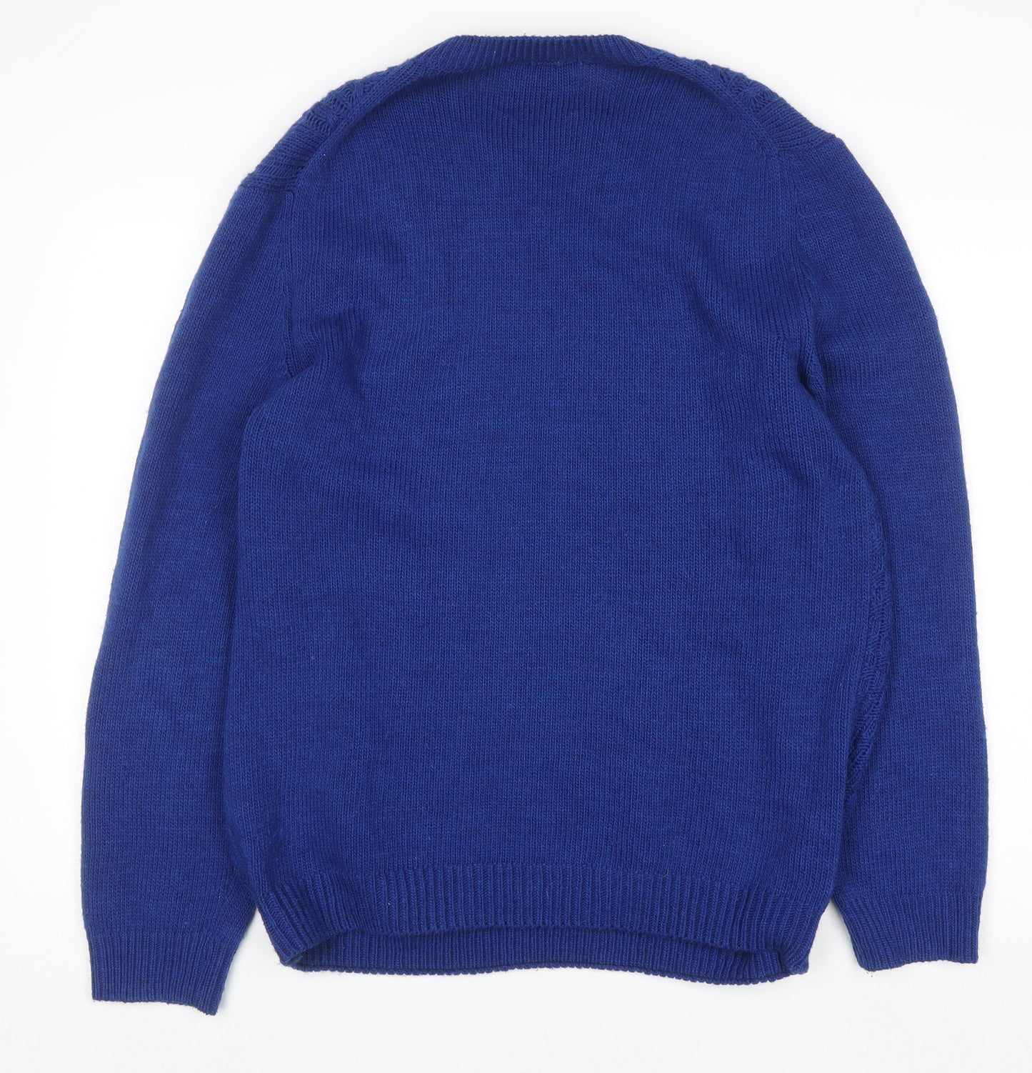 Topman Men’s Blue Cable-Knit Crew Neck Jumper Size XL