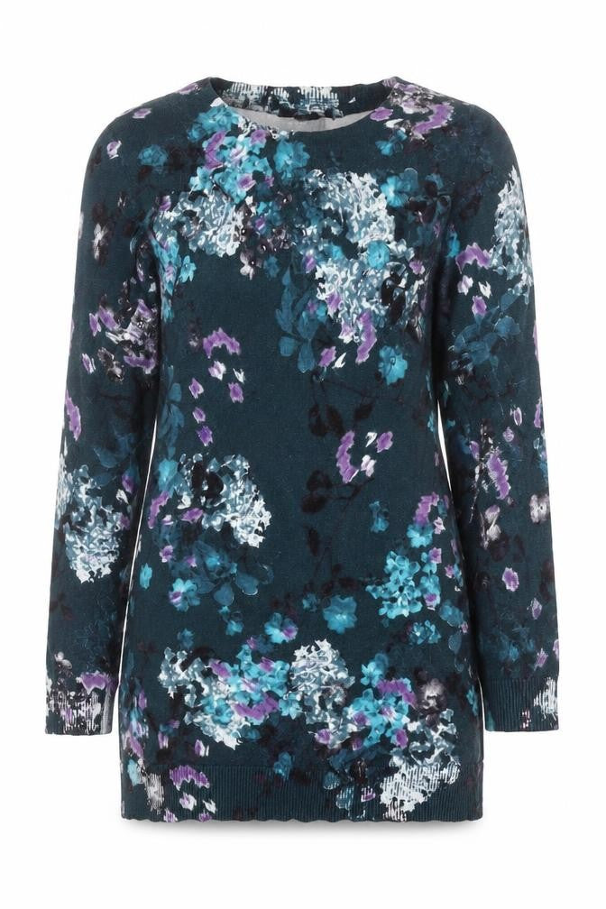 RJR John Rocha Women's Multicoloured Floral Cotton Jumper Size 8