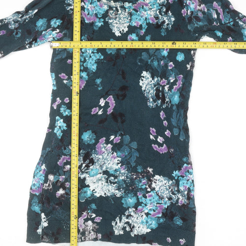 RJR John Rocha Women's Multicoloured Floral Cotton Jumper Size 8
