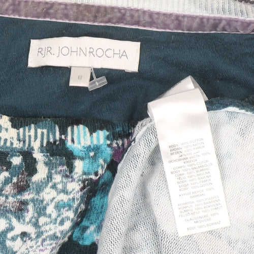 RJR John Rocha Women's Multicoloured Floral Cotton Jumper Size 8