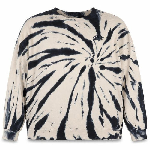 Pull&Bear Womens Beige Tie-Dye Crew Neck Cotton Pullover Jumper Size 12