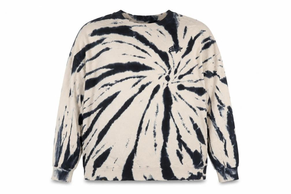 Pull&Bear Womens Beige Tie-Dye Crew Neck Cotton Pullover Jumper Size 12