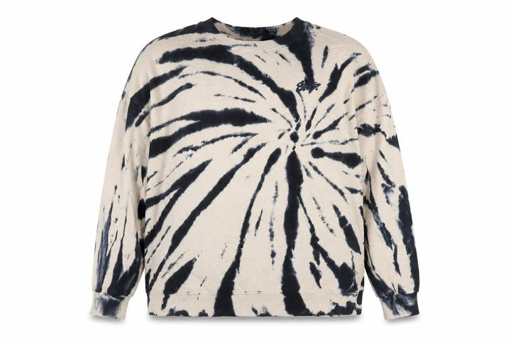 Pull&Bear Womens Beige Tie-Dye Crew Neck Cotton Pullover Jumper Size 12