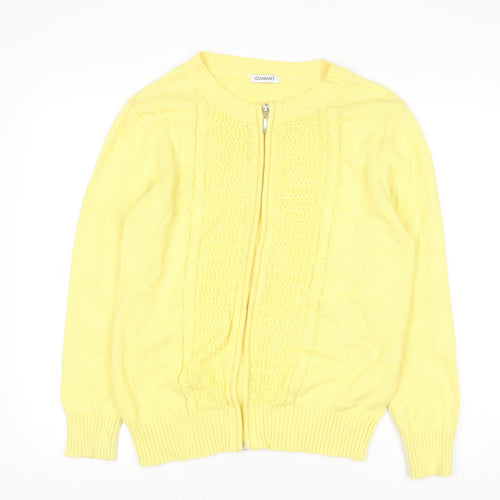Damart Women’s Yellow Cotton Full Zip Cardigan Size 14