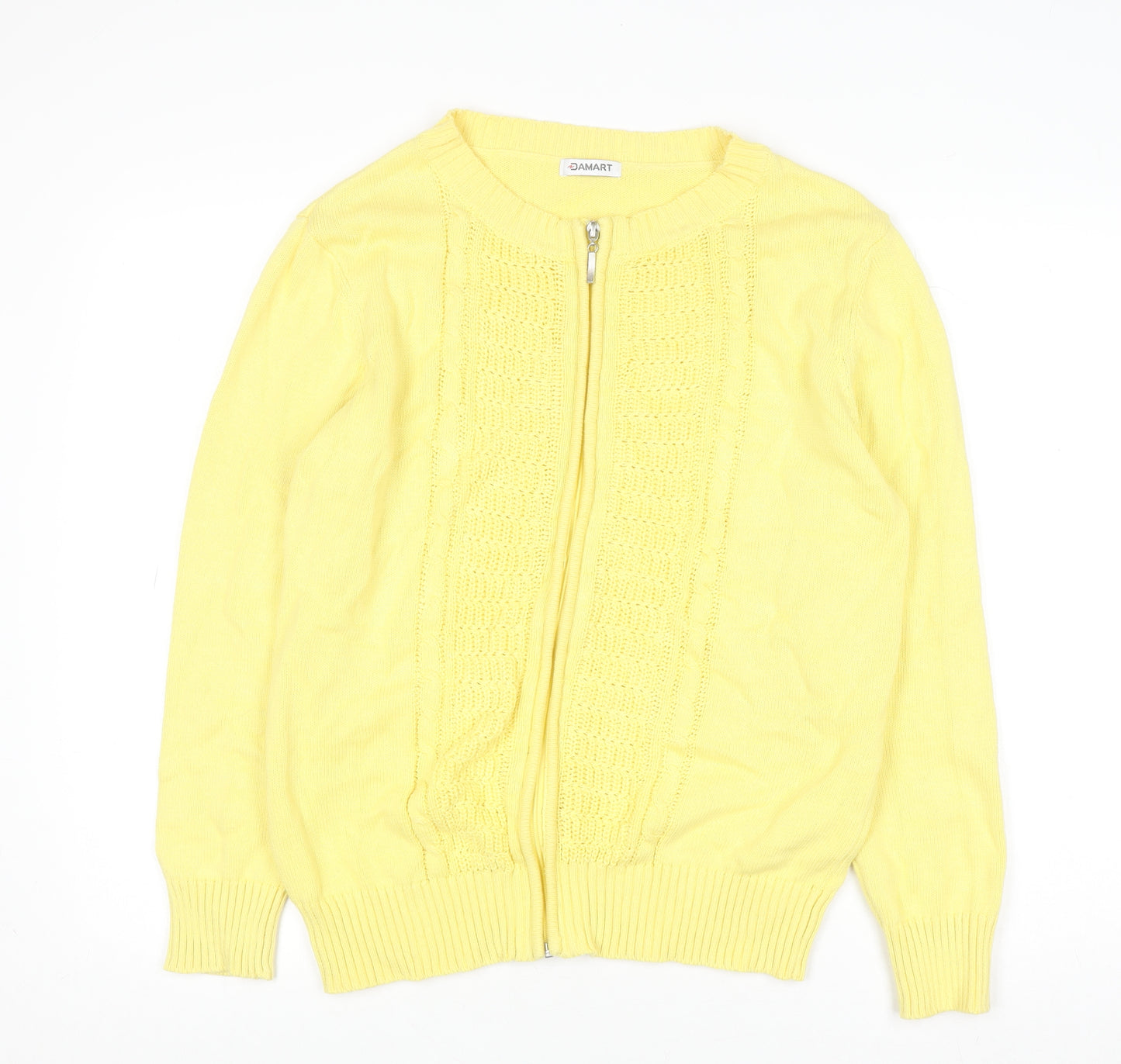 Damart Women’s Yellow Cotton Full Zip Cardigan Size 14