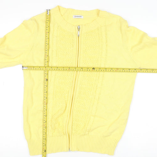 Damart Women’s Yellow Cotton Full Zip Cardigan Size 14