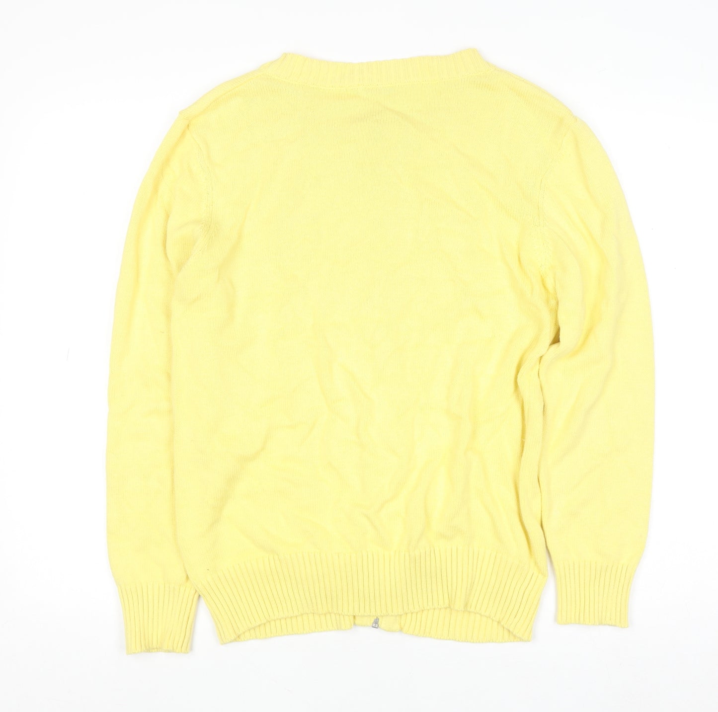Damart Women’s Yellow Cotton Full Zip Cardigan Size 14