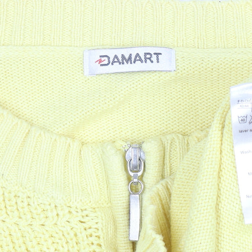 Damart Women’s Yellow Cotton Full Zip Cardigan Size 14