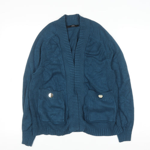 Next Women Blue V-Neck Long Sleeve Knit Cardigan Size S