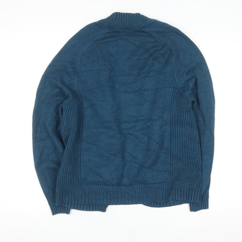 Next Women Blue V-Neck Long Sleeve Knit Cardigan Size S