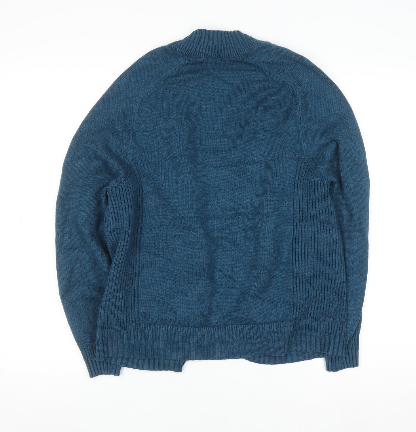 Next Women Blue V-Neck Long Sleeve Knit Cardigan Size S