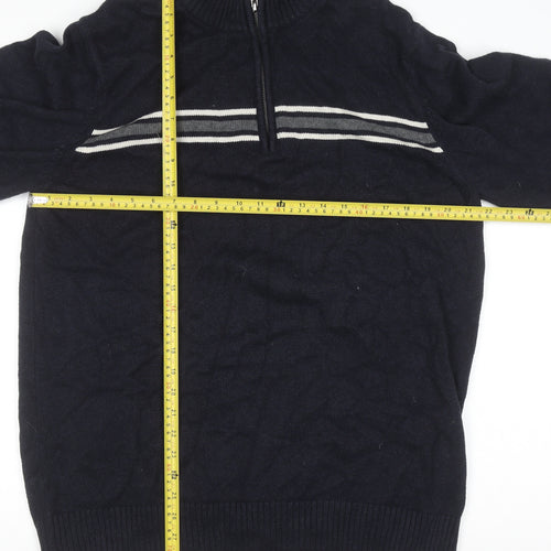 G.H. Bass & Co. Men's Blue Cotton 1/2 Zip Jumper Size L
