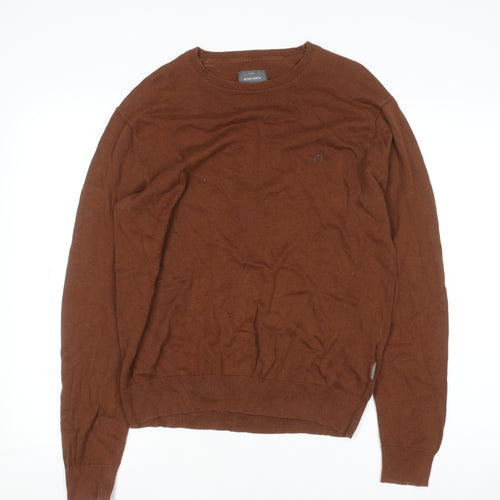 Peter Werth Men's Brown Cotton Crew Neck Jumper Size M