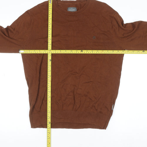 Peter Werth Men's Brown Cotton Crew Neck Jumper Size M