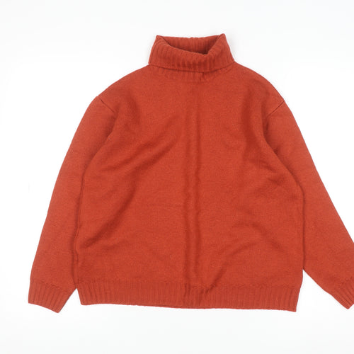 Artigiano Women’s Red Roll Neck Pure New Wool Jumper Size 16