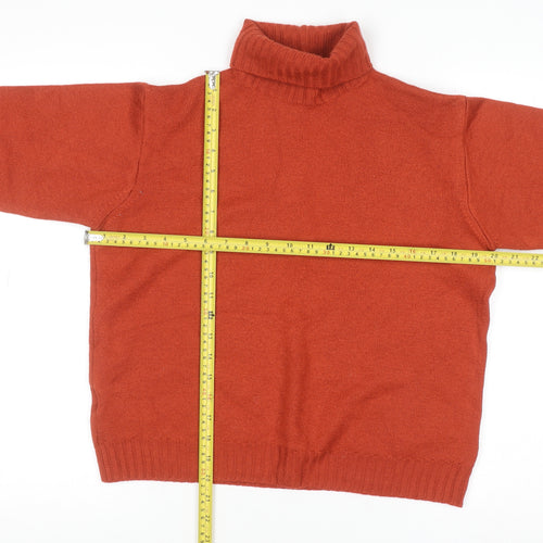 Artigiano Women’s Red Roll Neck Pure New Wool Jumper Size 16