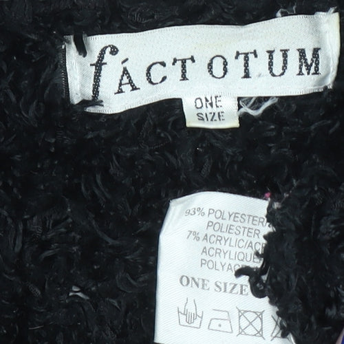 Factotum Women's Black Collared Fleece Cardigan Jumper One Size